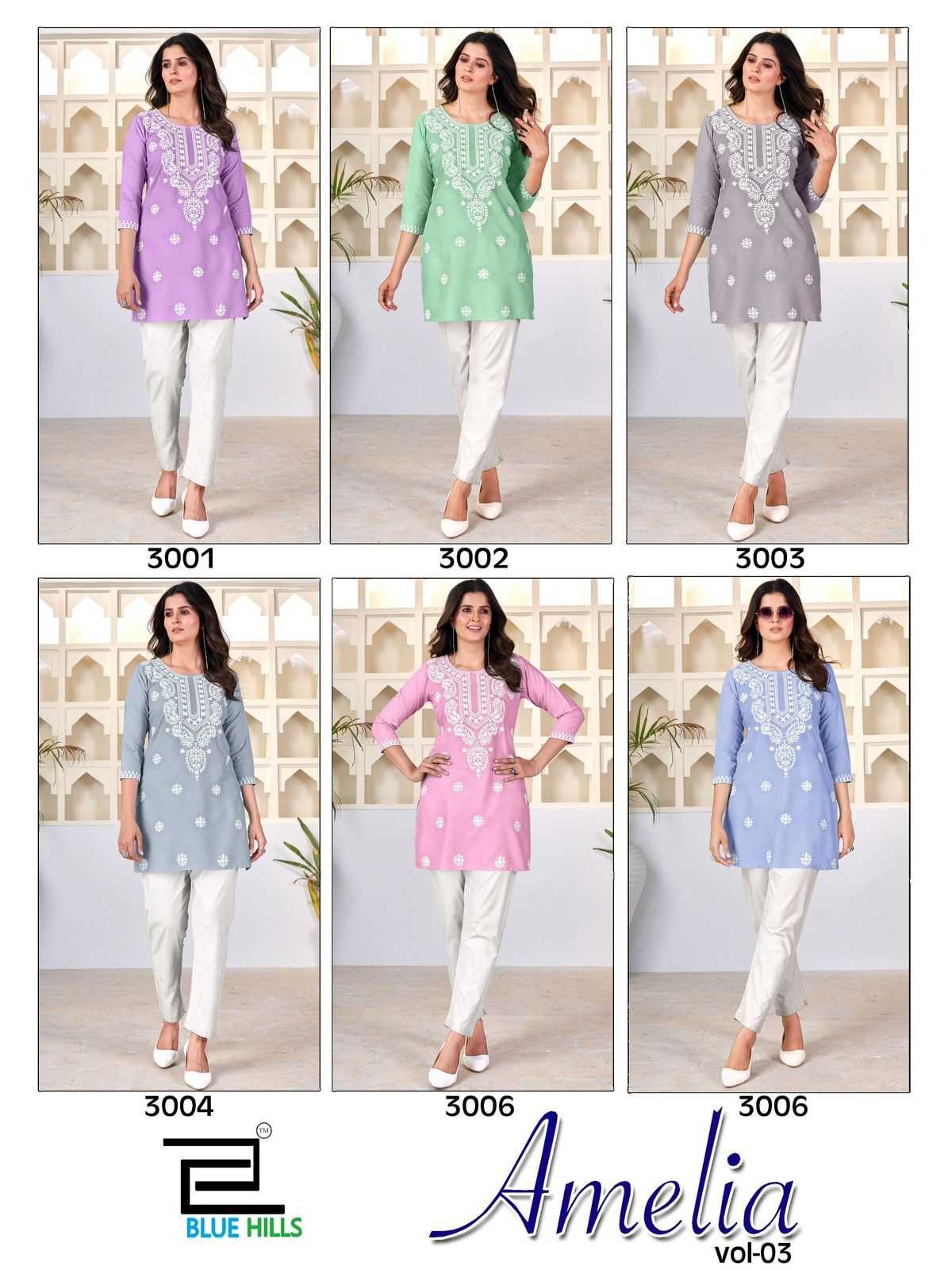 Blue Hills Amelia VOL -3 Kurti Wholesale catalog