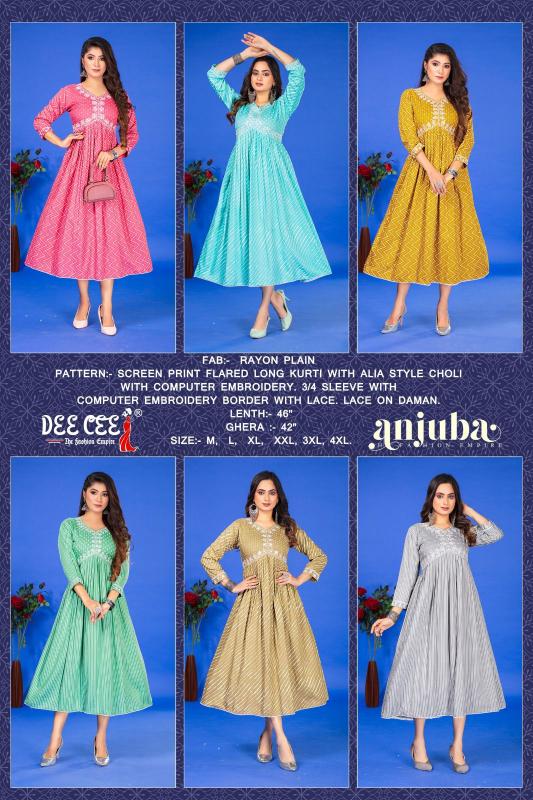 DEECEE ANJUBA Kurti Wholesale catalog