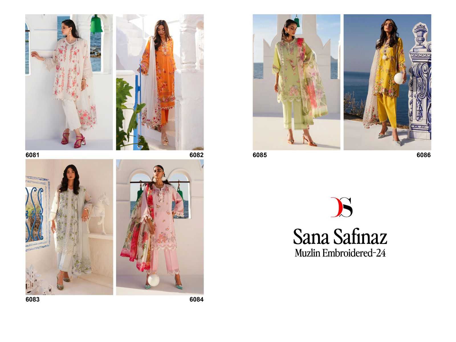 Deepsy Sana Safinaz Muzlin Embroidered 24 Salwar Suit Wholesale catalog