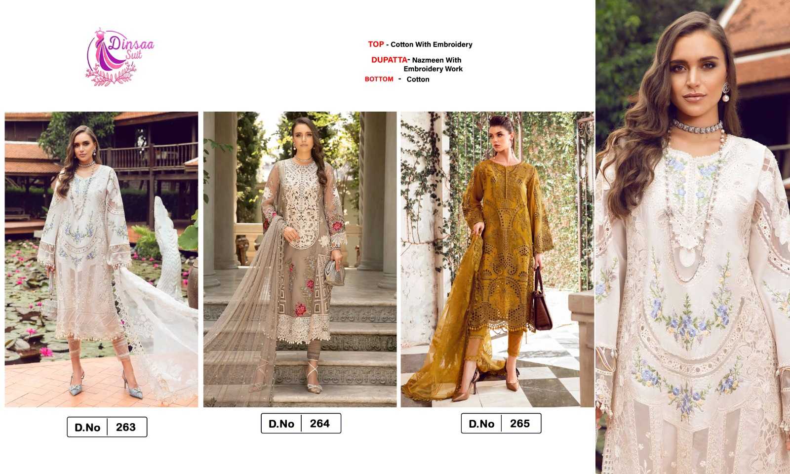 Dinsaa Maria B Lawn Vol 1 Embroidery Salwar Kameez Wholesale catalog
