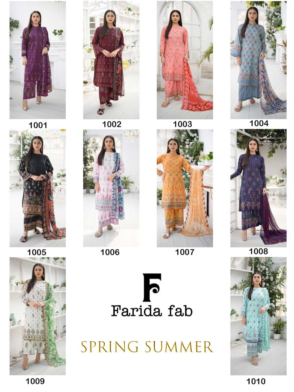 Farida Fab Spring Summer Cotton Dress Material Wholesale catalog