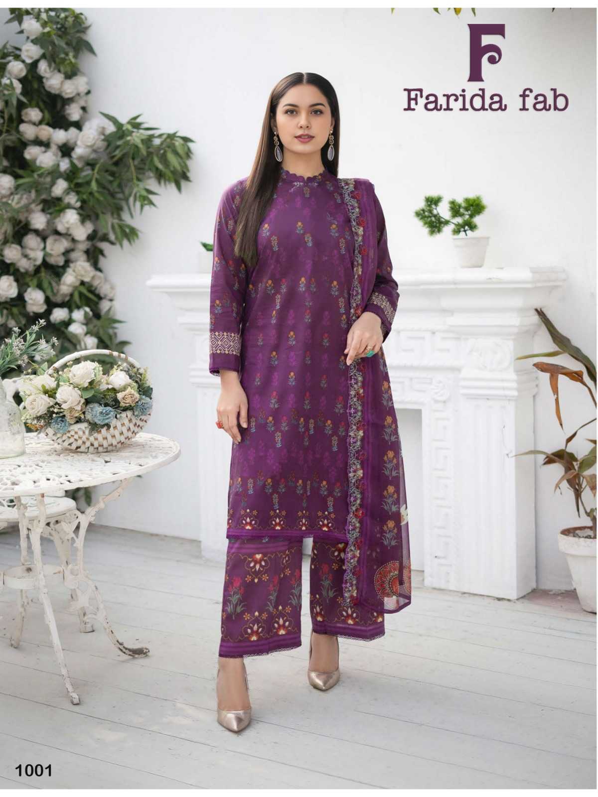 Farida Fab Spring Summer Cotton Dress Material Wholesale catalog