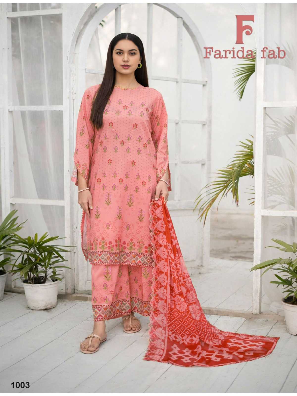 Farida Fab Spring Summer Cotton Dress Material Wholesale catalog