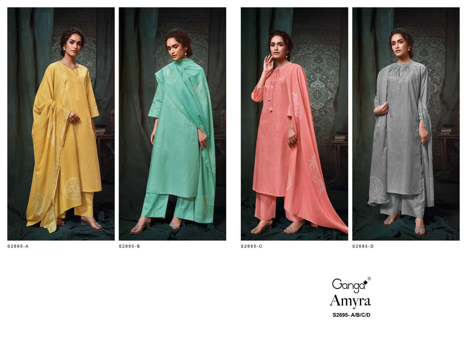 Ganga AMYRA 2695 Dress Materials Wholesale catalog