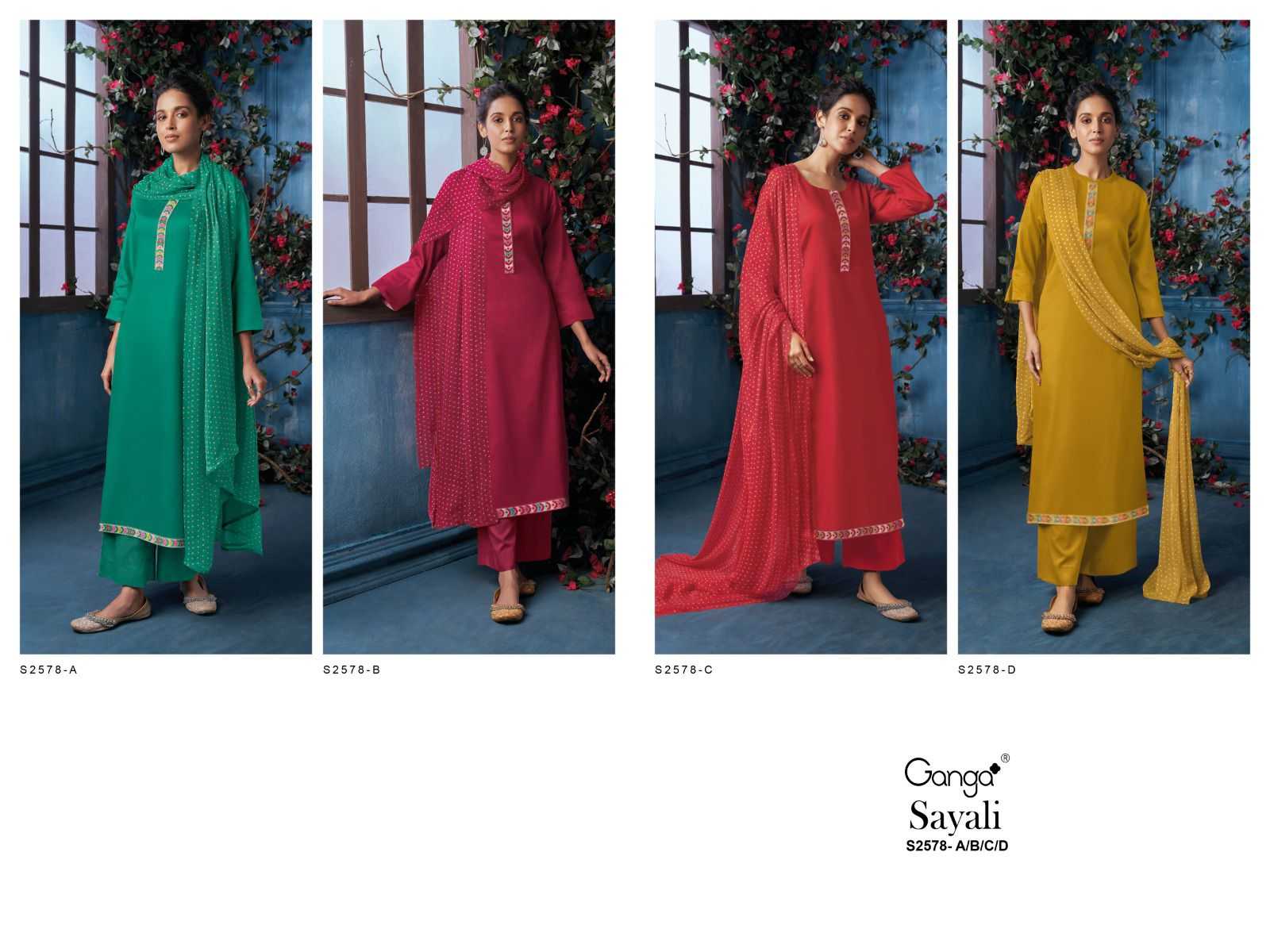 Ganga SAYALI 2578 Dress Materials Wholesale catalog