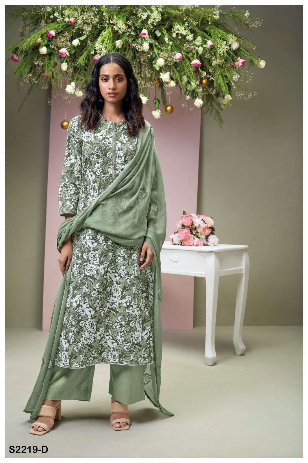 GANGA TEMPANY 2219 Dress Materials Wholesale catalog