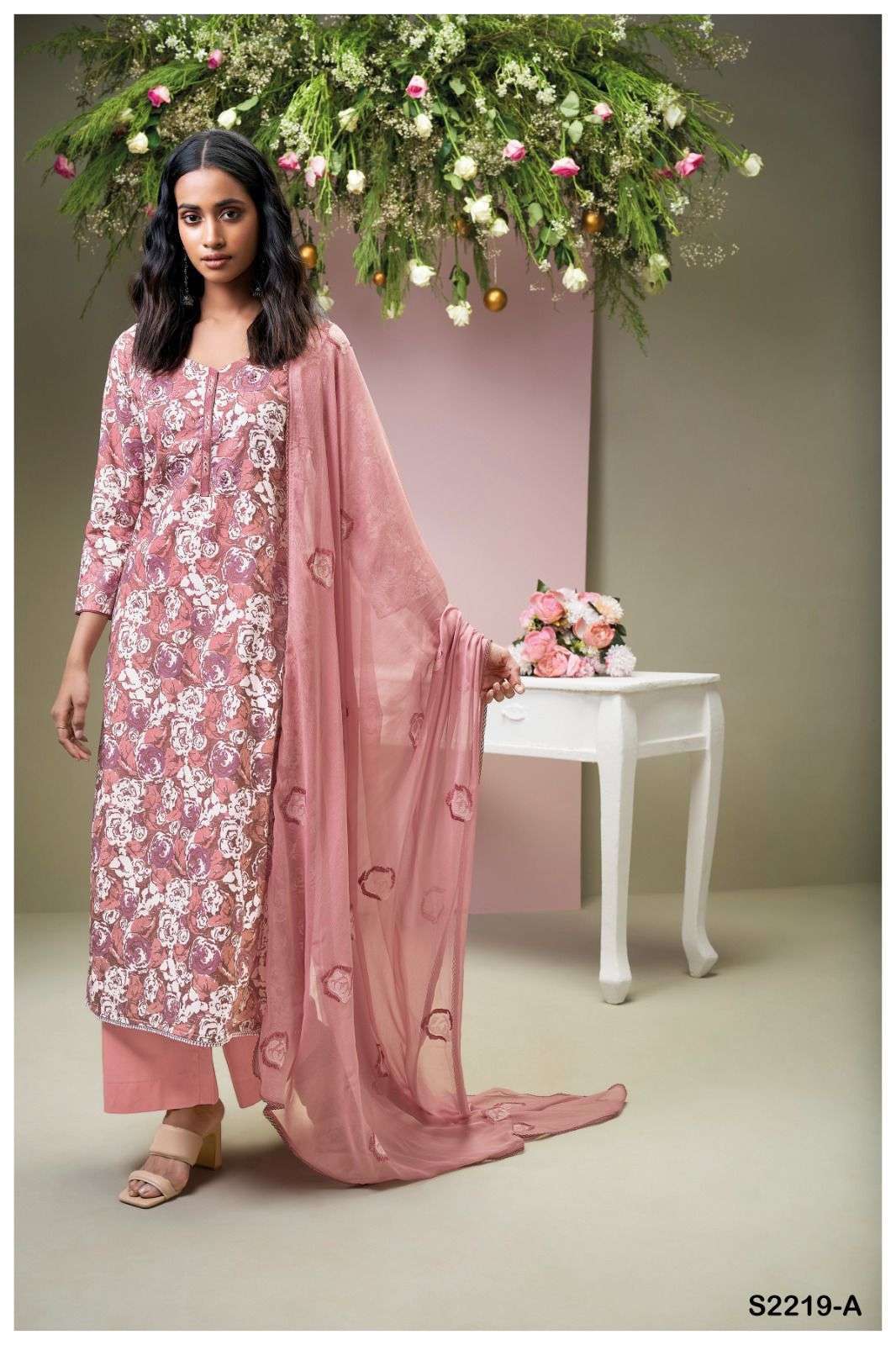 GANGA TEMPANY 2219 Dress Materials Wholesale catalog