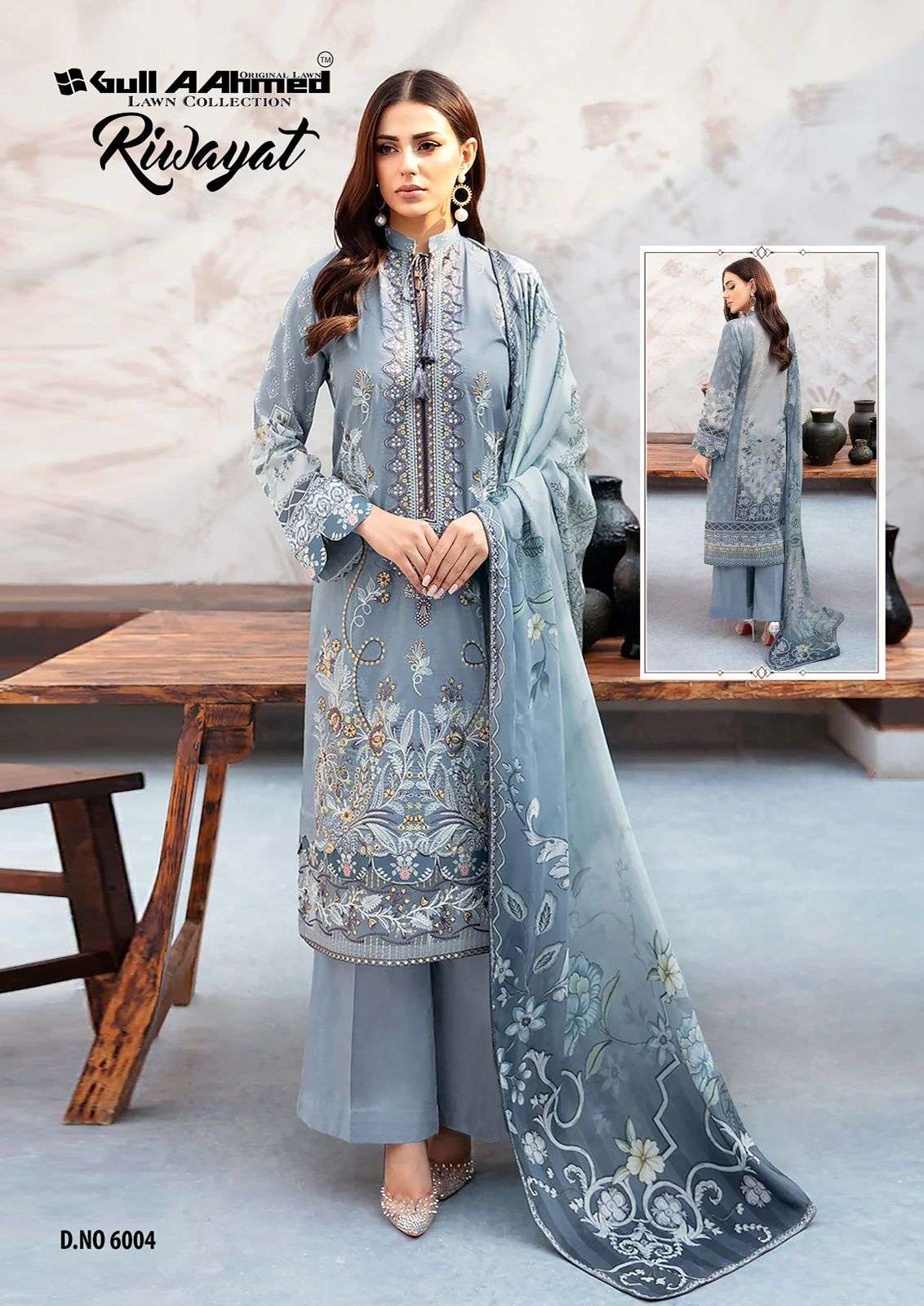 Gull A Ahmed Riwayat Vol 6 Lawn Cotton Dress Material Wholesale catalog