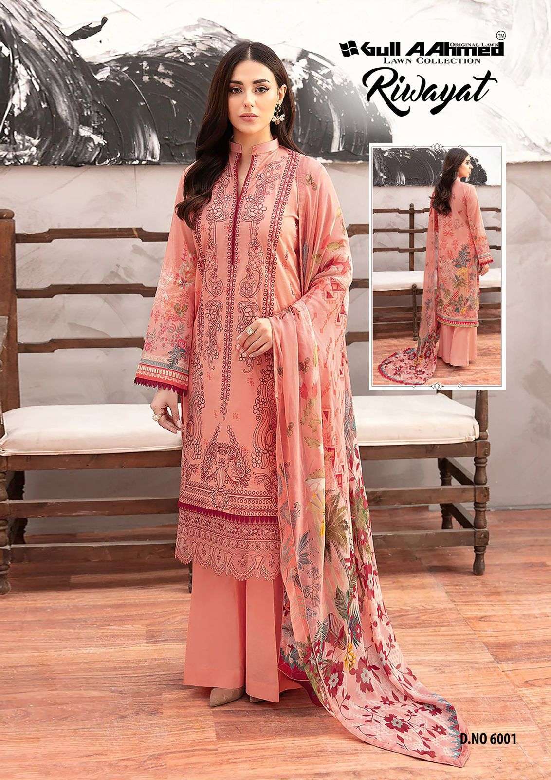 Gull A Ahmed Riwayat Vol 6 Lawn Cotton Dress Material Wholesale catalog