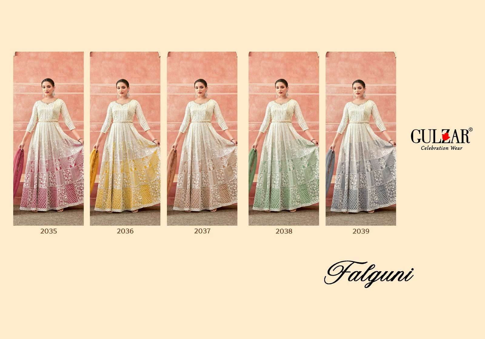 Gulzar Falguni Georgette Designer Gown Wholesale catalog