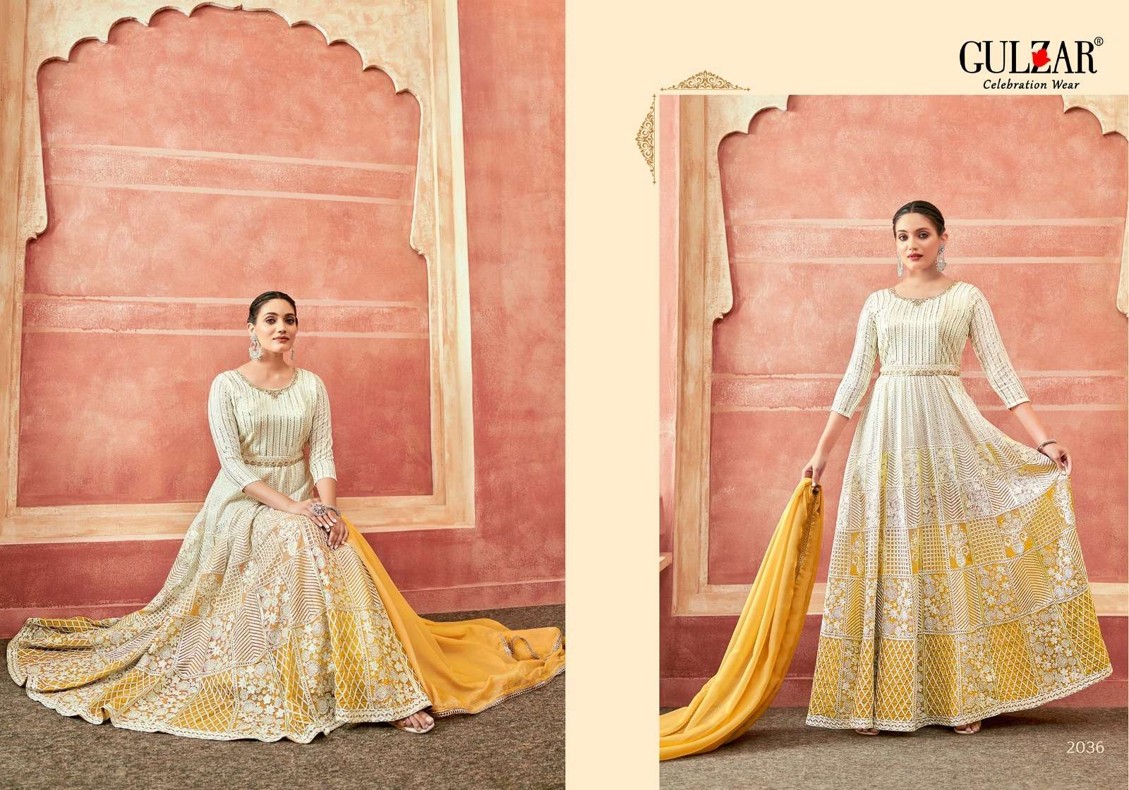 Gulzar Falguni Georgette Designer Gown Wholesale catalog