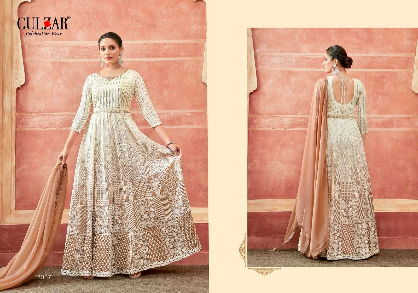 Gulzar Falguni Georgette Designer Gown Wholesale catalog