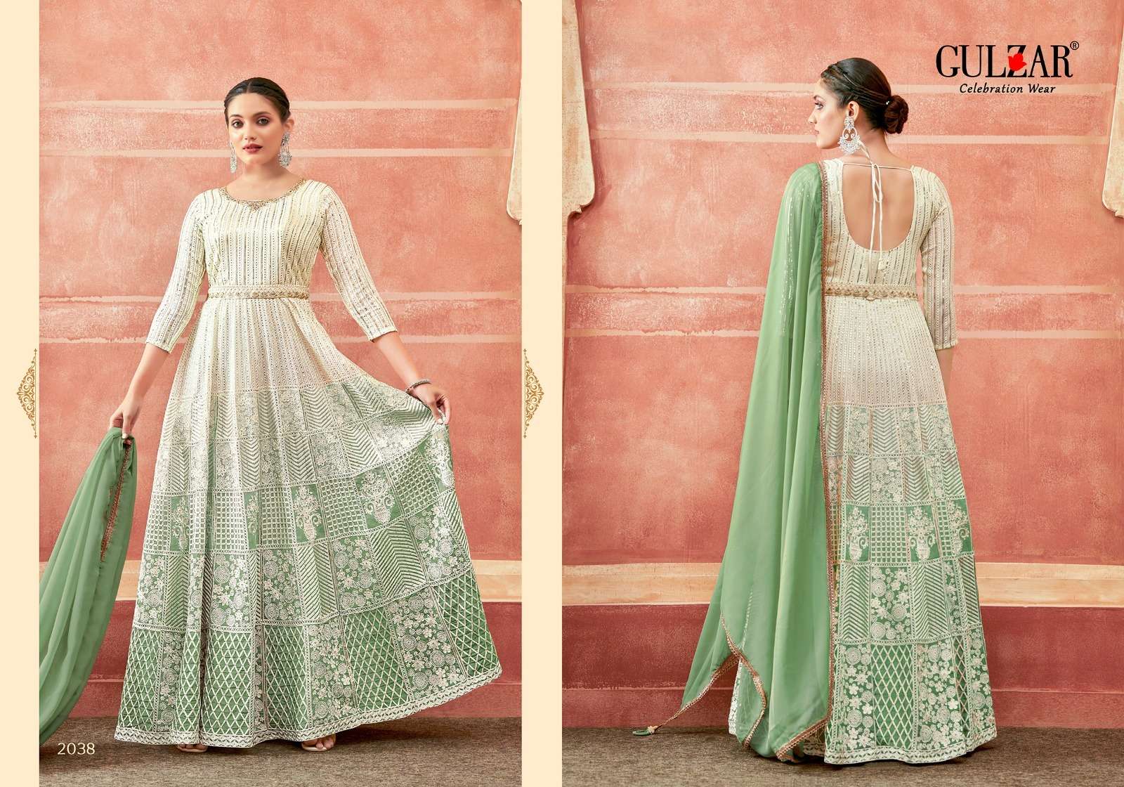 Gulzar Falguni Georgette Designer Gown Wholesale catalog