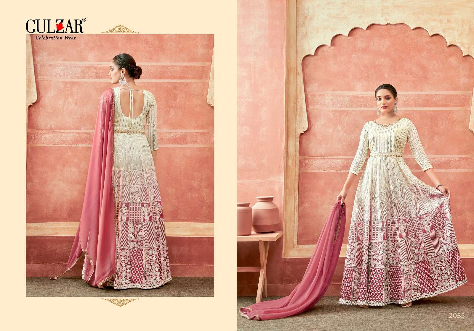Gulzar Falguni Georgette Designer Gown Wholesale catalog