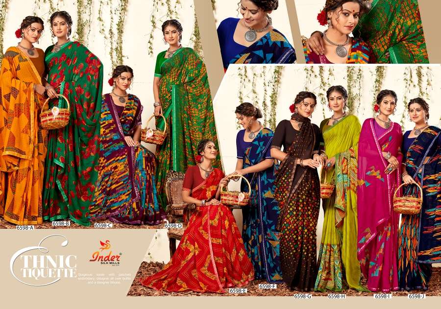 INDER SILK MILLS SEV MAMRA-6598 Saree Wholesale catalog