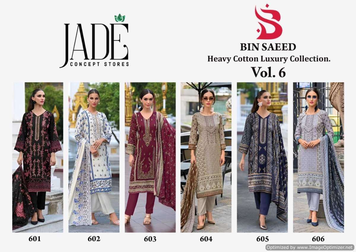 Jade Bin Saeed Vol-6 – Dress Material - Wholesale Catalog
