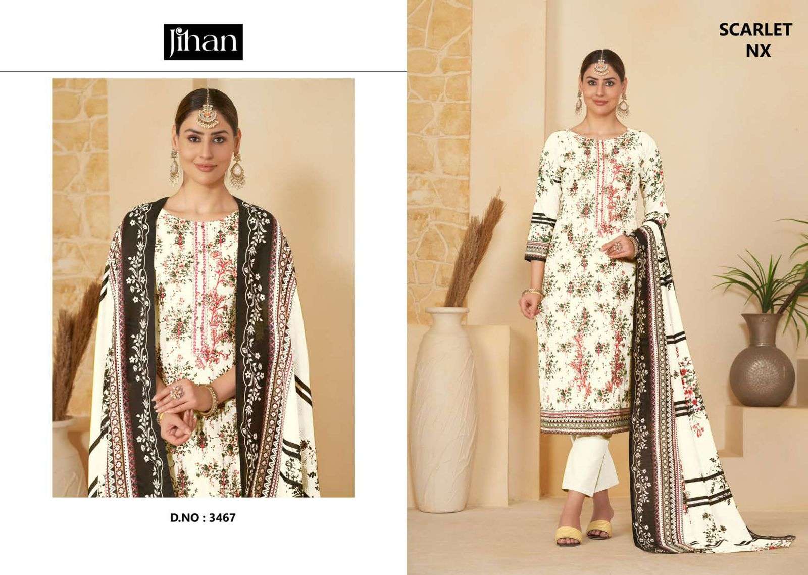 Jihan Scarlet Nx Cotton Dupatta Salwar Kameez Wholesale catalog