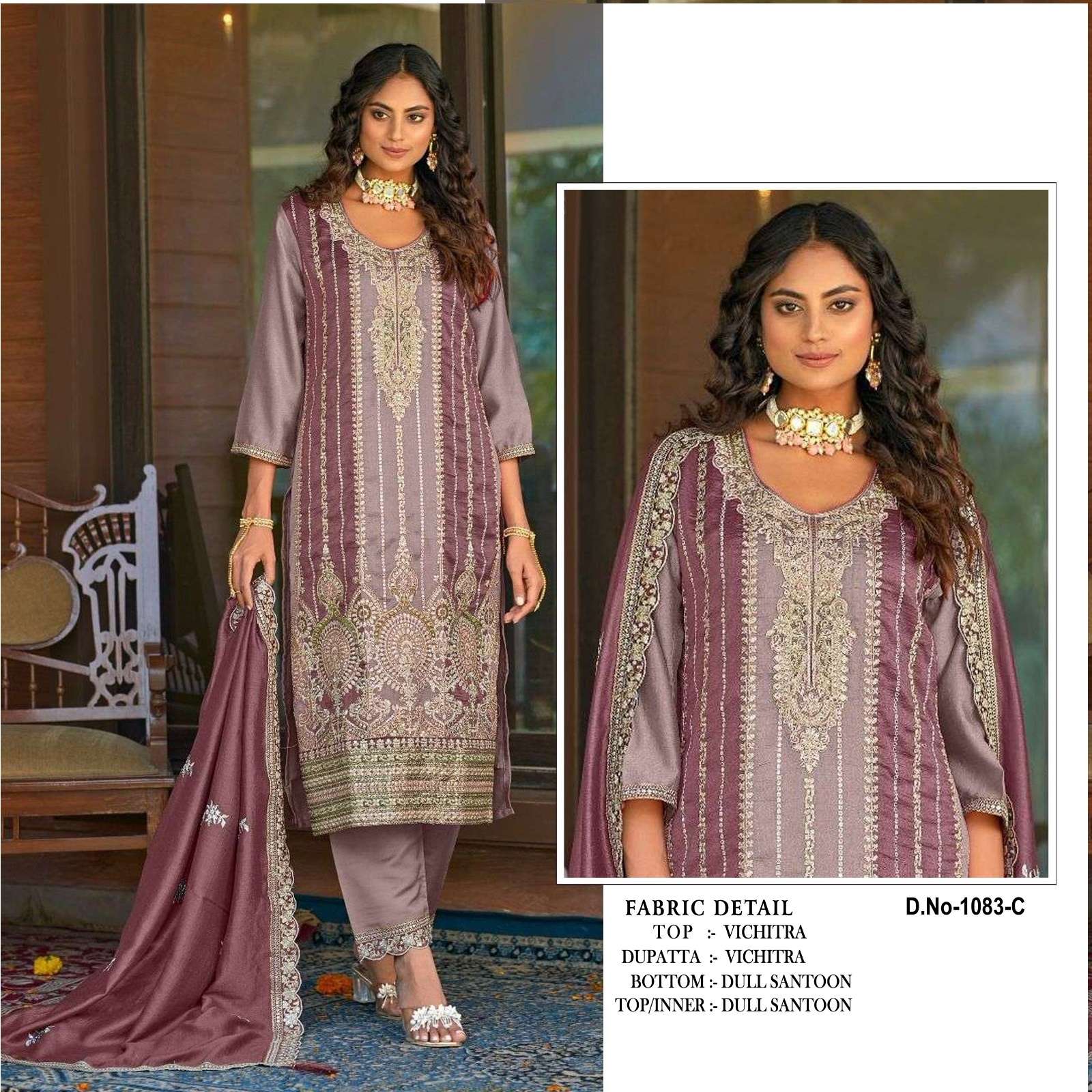 Kb Super Hit 1083 Vichitra Silk Designer Salwar Suit Wholesale catalog