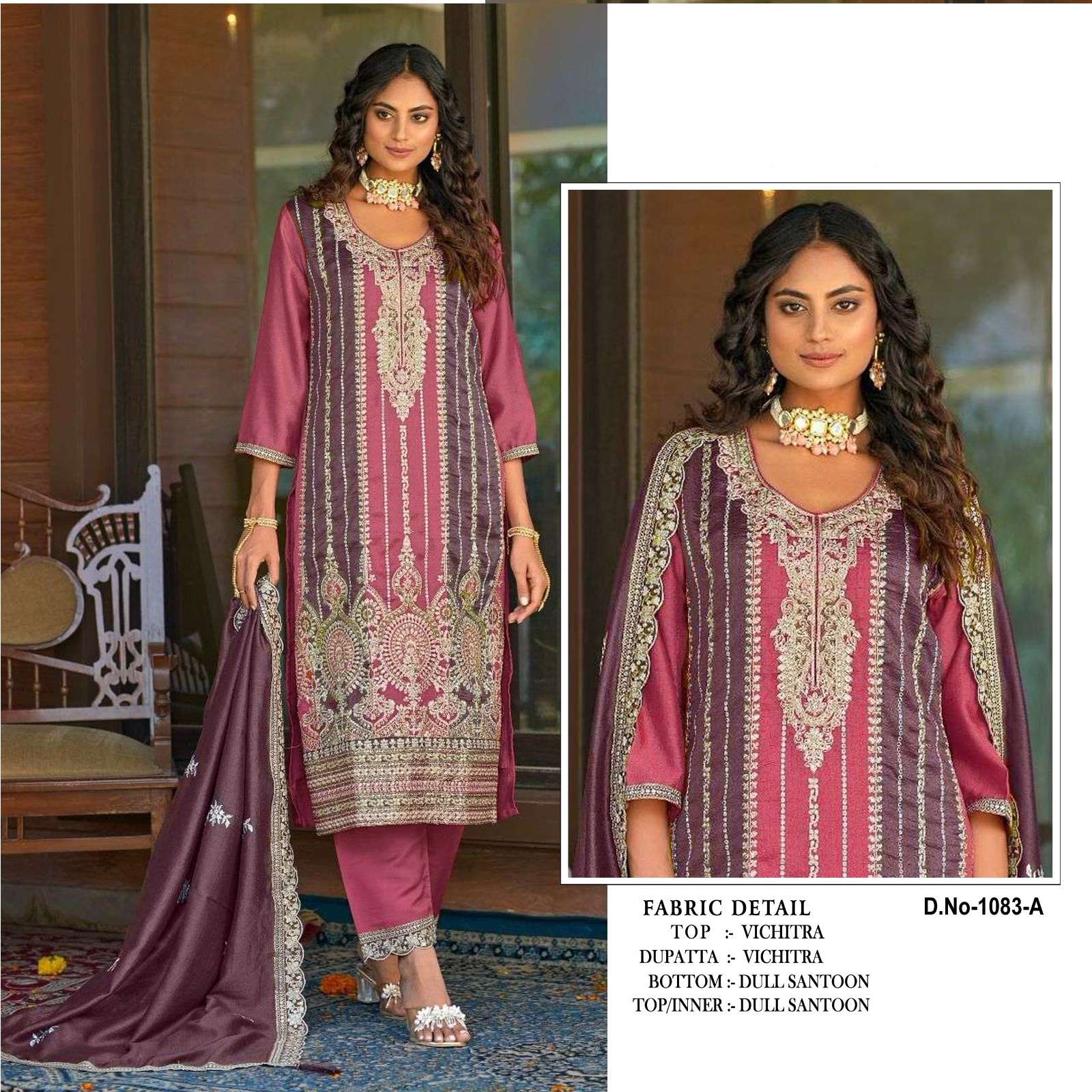 Kb Super Hit 1083 Vichitra Silk Designer Salwar Suit Wholesale catalog