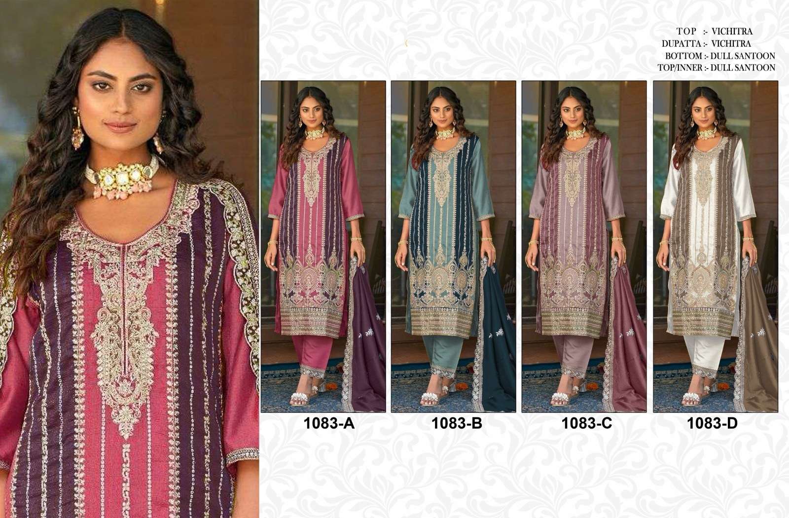 Kb Super Hit 1083 Vichitra Silk Designer Salwar Suit Wholesale catalog