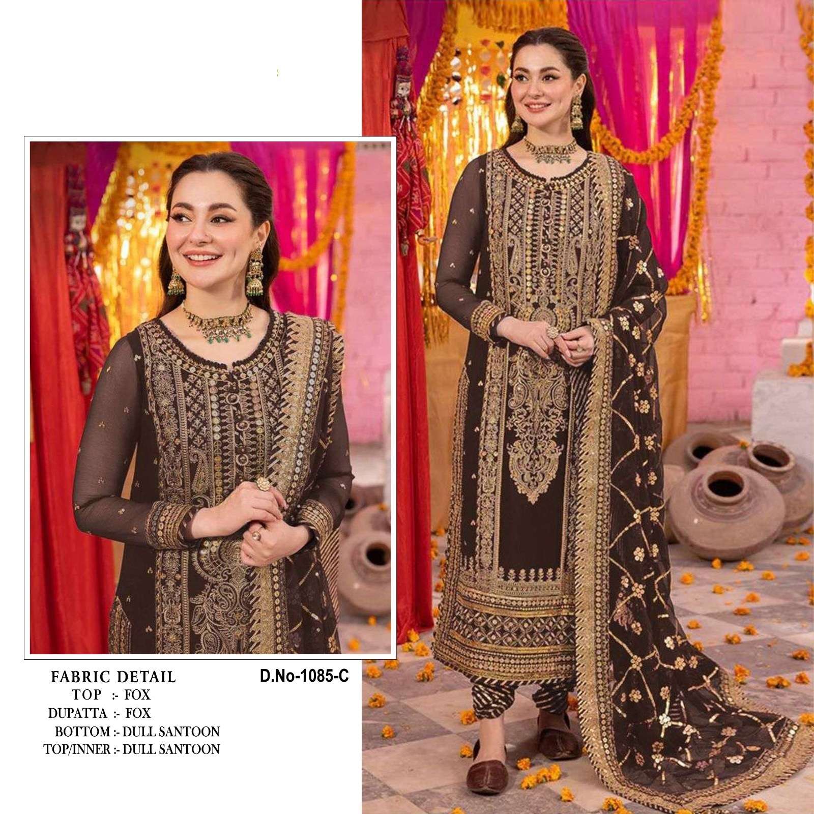 Kb Super Hit 1085 Faux Georgette Designer Salwar Suit Wholesale catalog