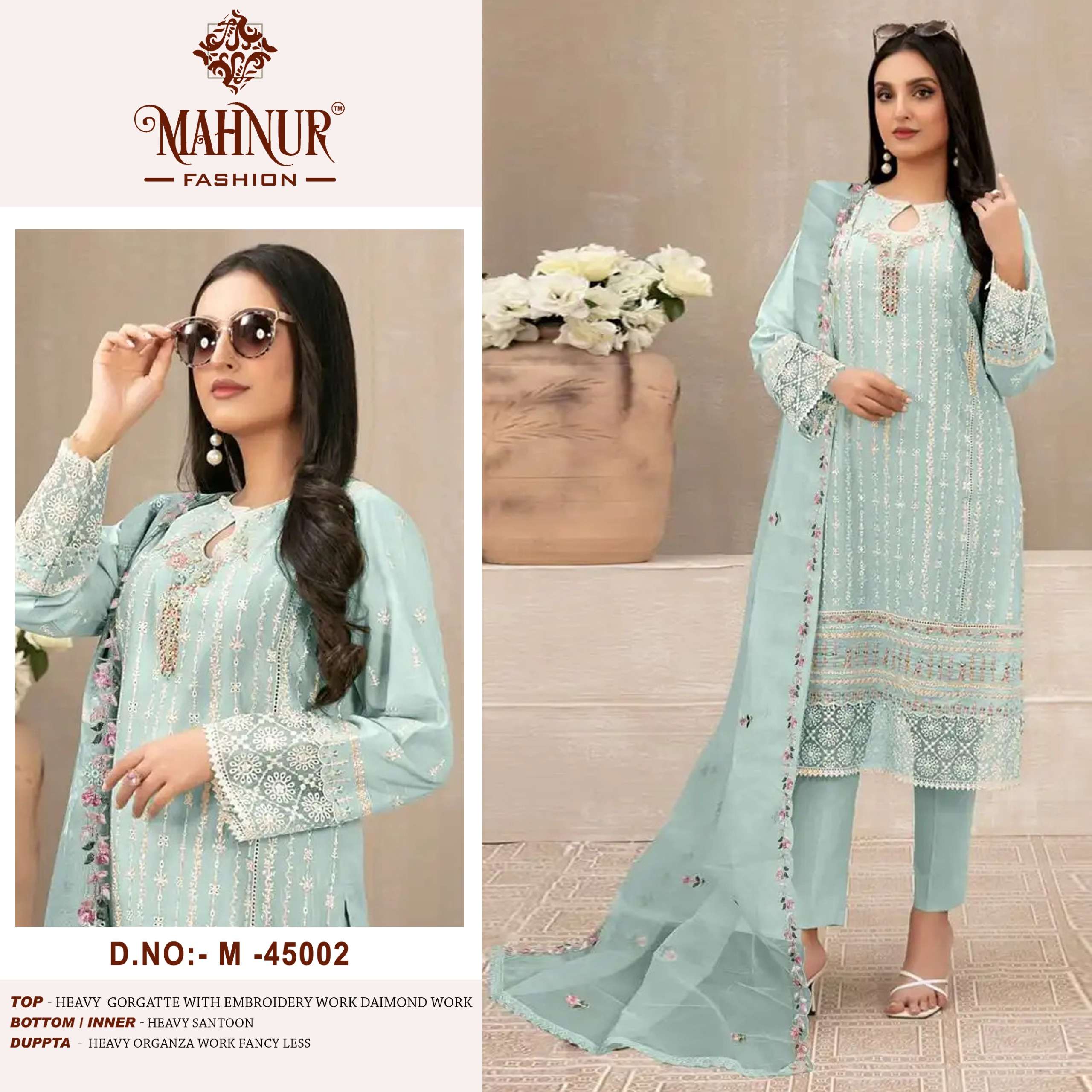 Mahnur Vol 45 Georgette Pakistani Kameez Wholesale catalog