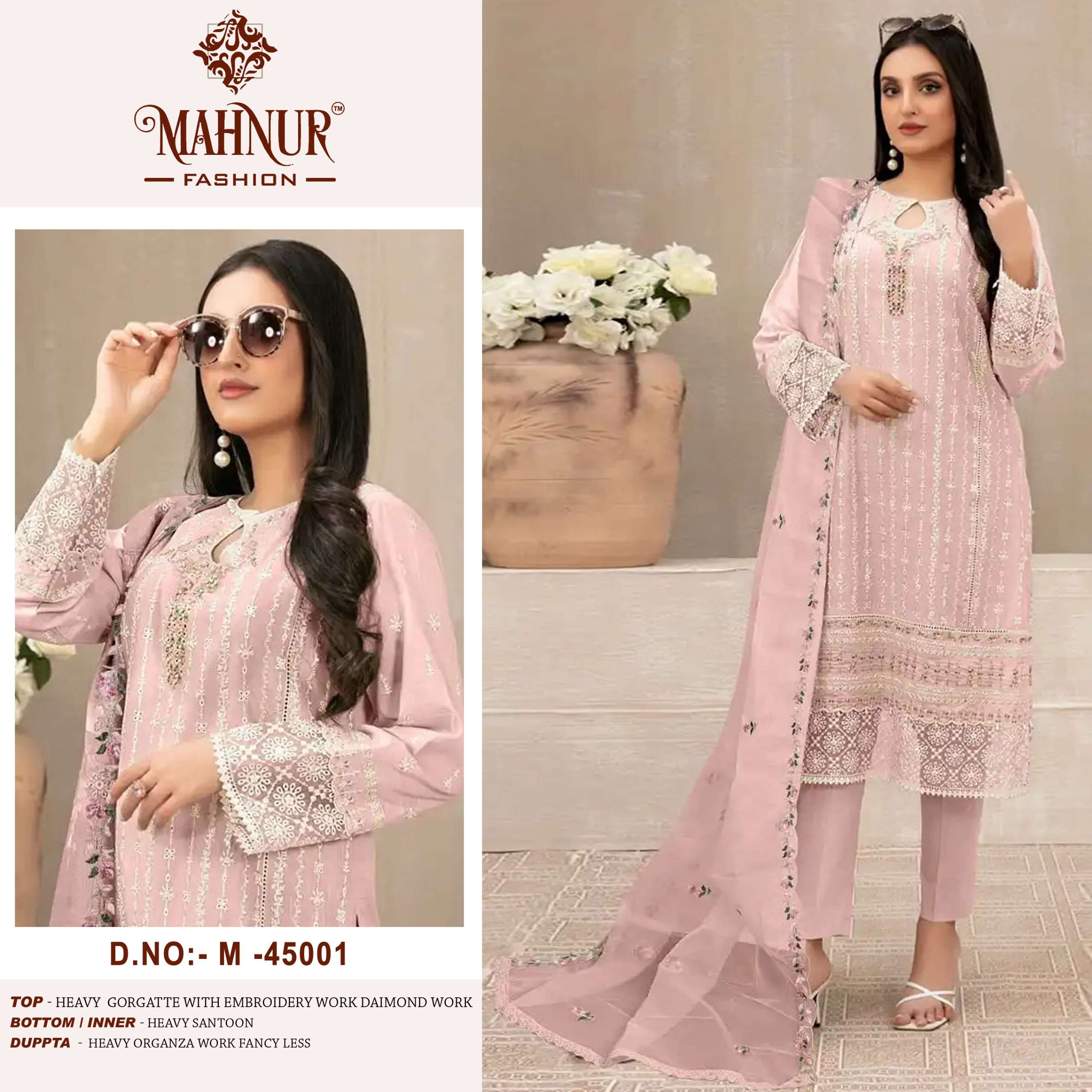 Mahnur Vol 45 Georgette Pakistani Kameez Wholesale catalog