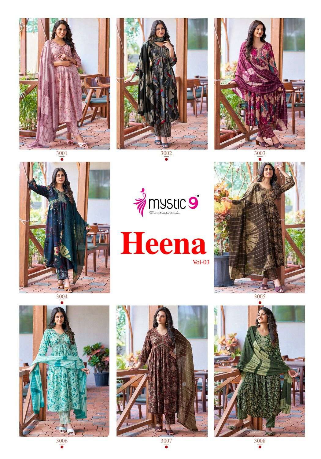 MYSTIC 9 HEENA  VOL 3 Kurti Wholesale catalog