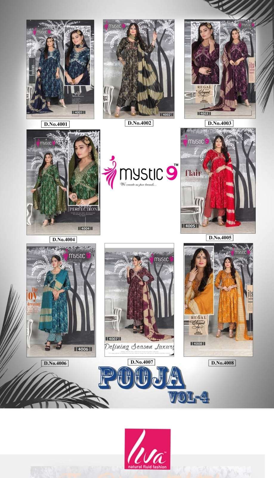 MYSTIC 9 POOJA VOL - 4 Kurti Wholesale catalog