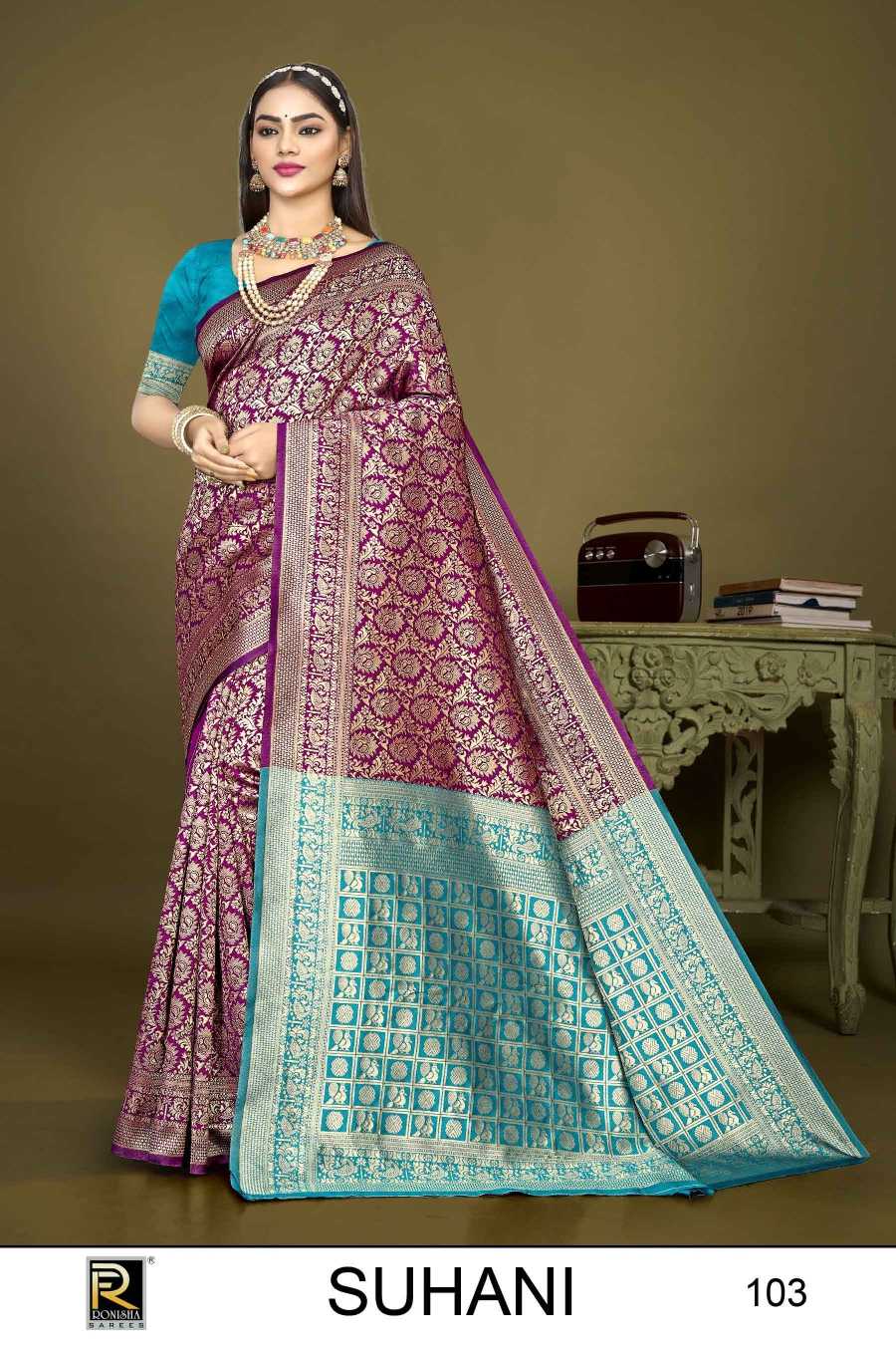 Ronisha Suhani-1 Banarasi Silk Saree Wholesale catalog