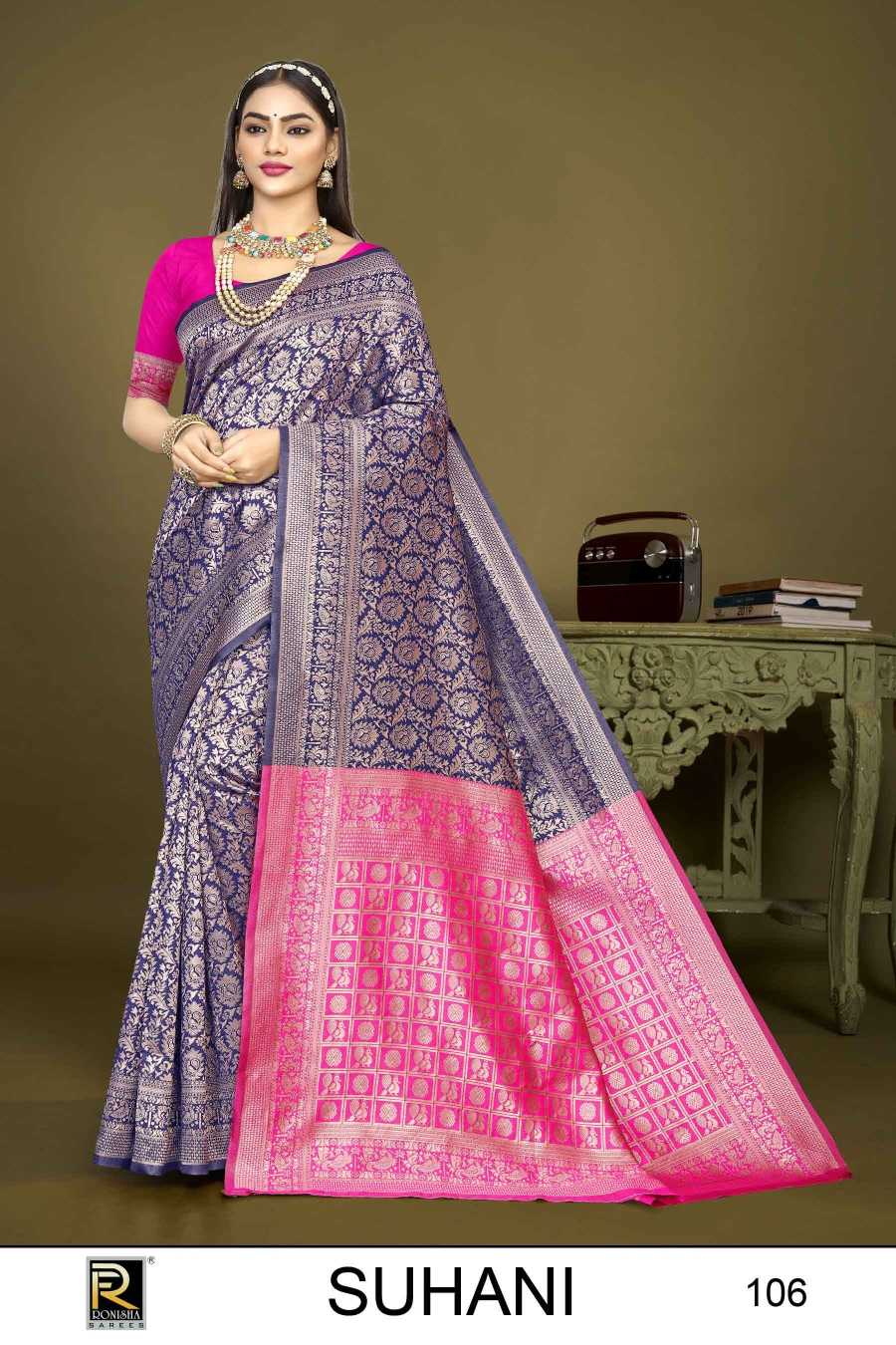Ronisha Suhani-1 Banarasi Silk Saree Wholesale catalog