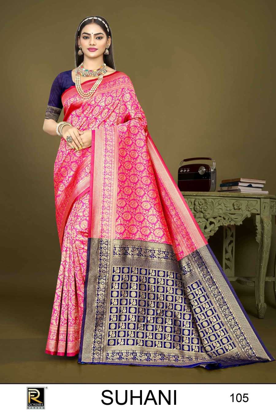 Ronisha Suhani-1 Banarasi Silk Saree Wholesale catalog