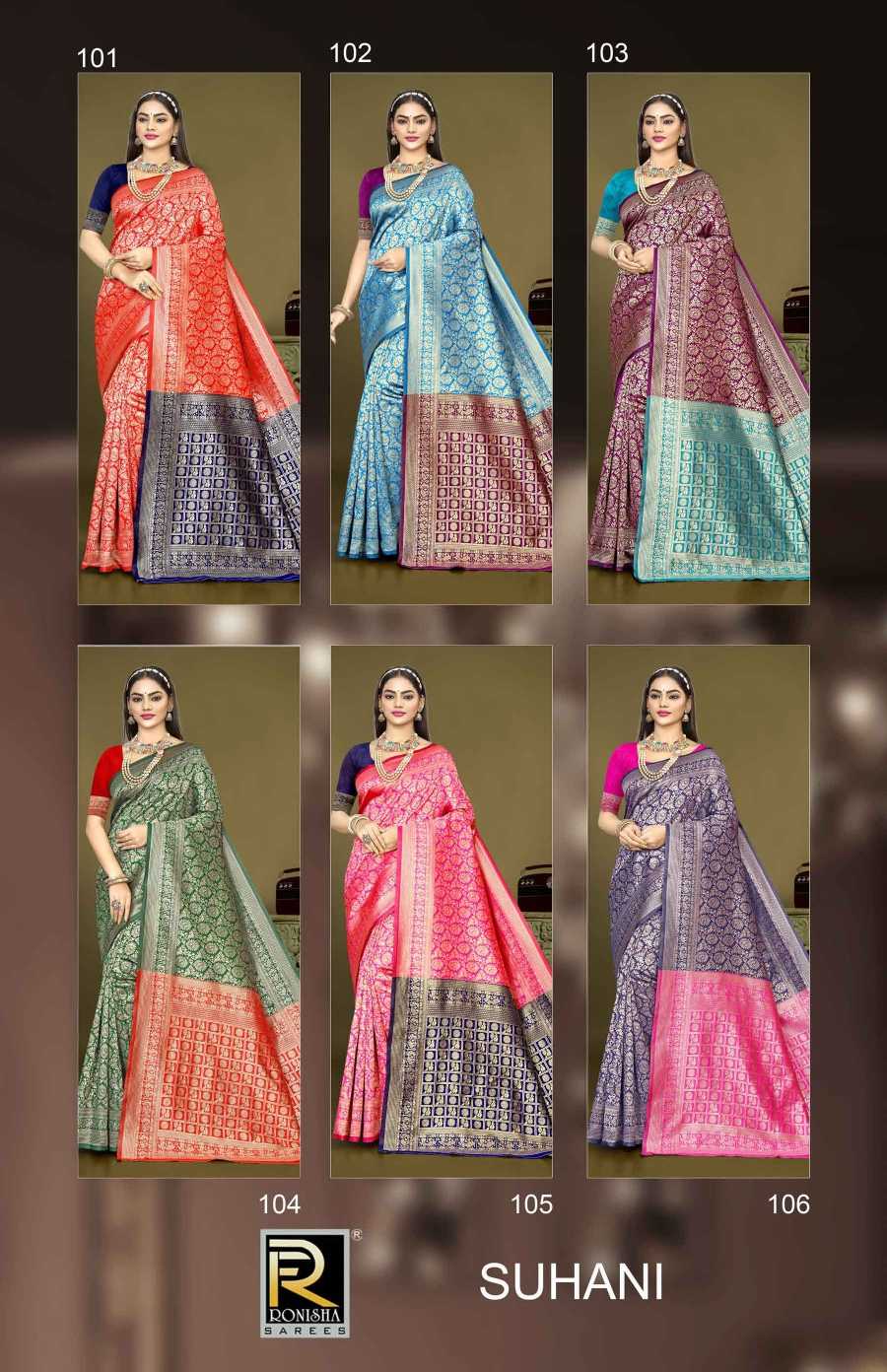 Ronisha Suhani-1 Banarasi Silk Saree Wholesale catalog