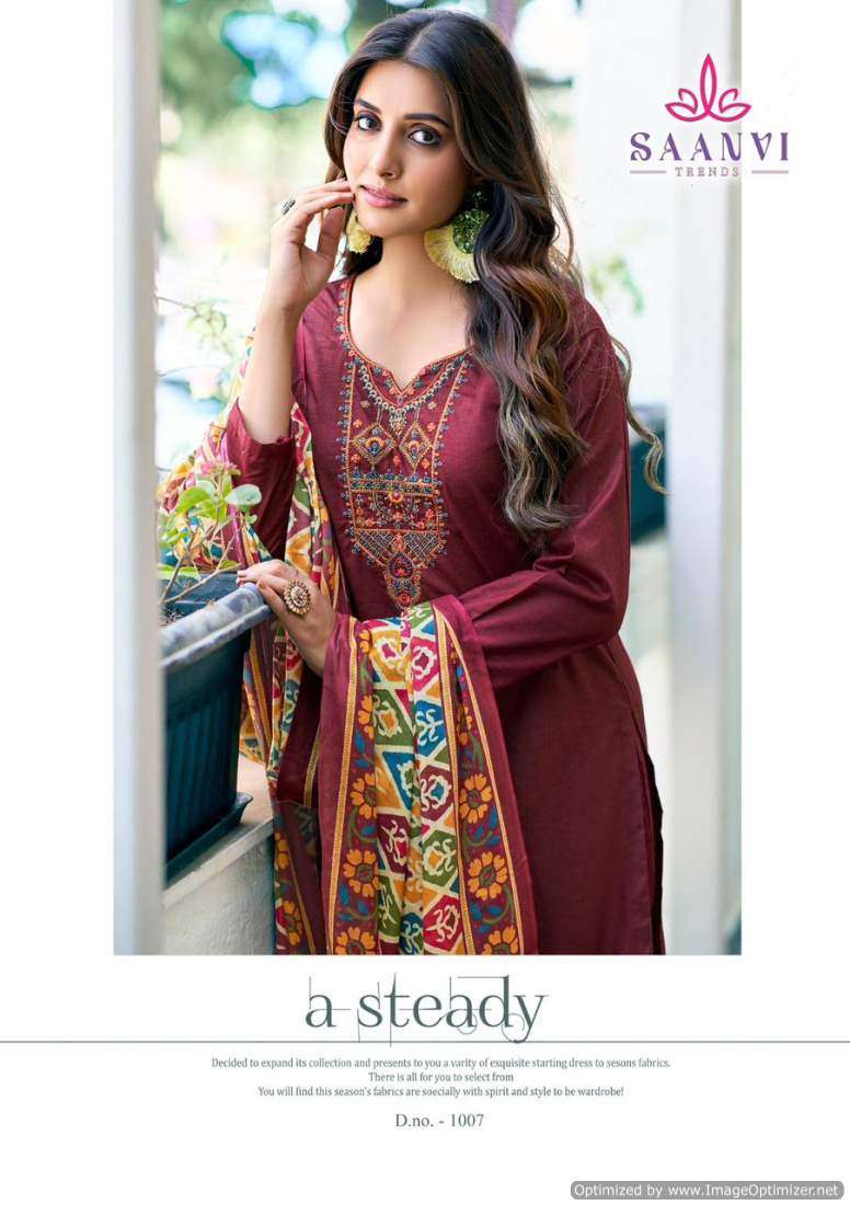 Saanvi Romani Cambric Cotton Printed Dress Material Wholesale catalog