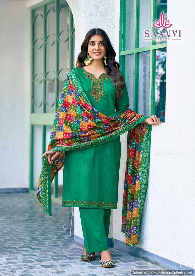 Saanvi Romani Cambric Cotton Printed Dress Material Wholesale catalog