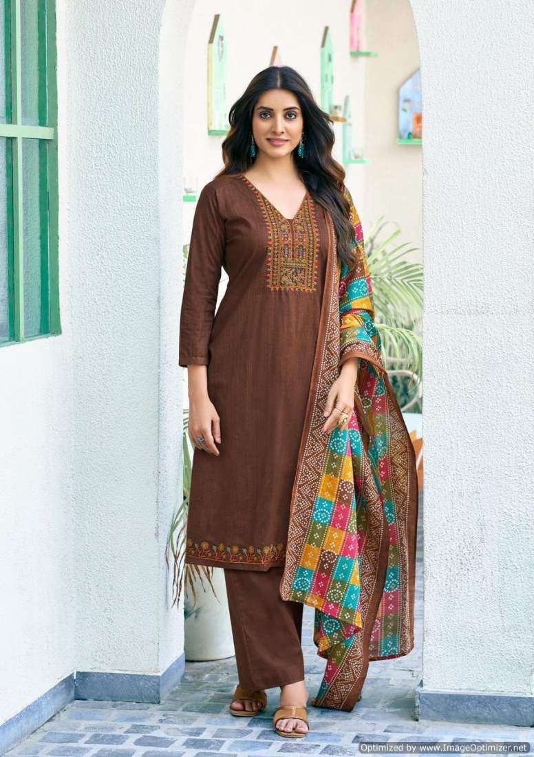 Saanvi Romani Cambric Cotton Printed Dress Material Wholesale catalog