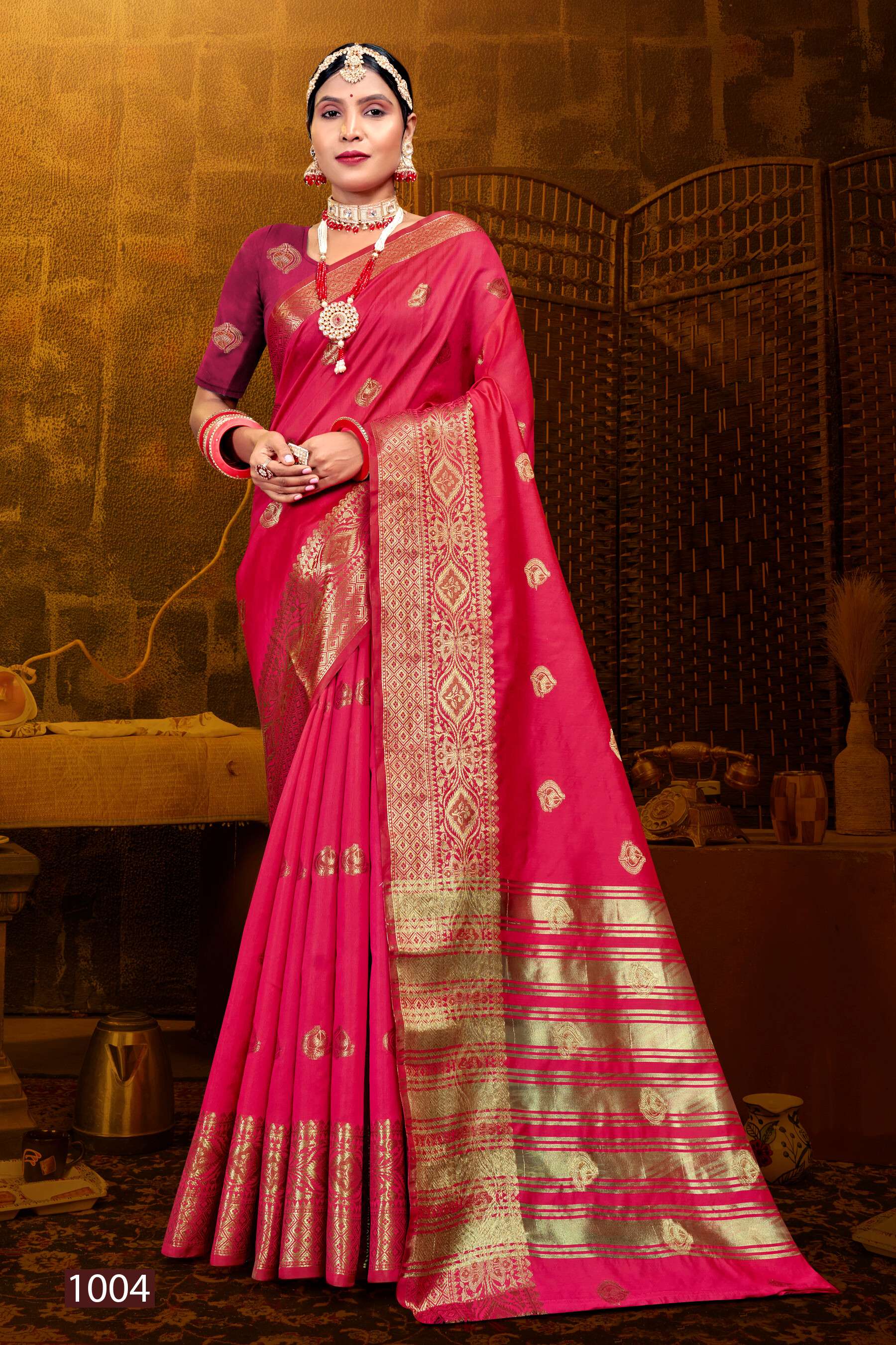 Saroj Jannat Vol.2 Soft silk saree chit pallu Saree Wholesale catalog    