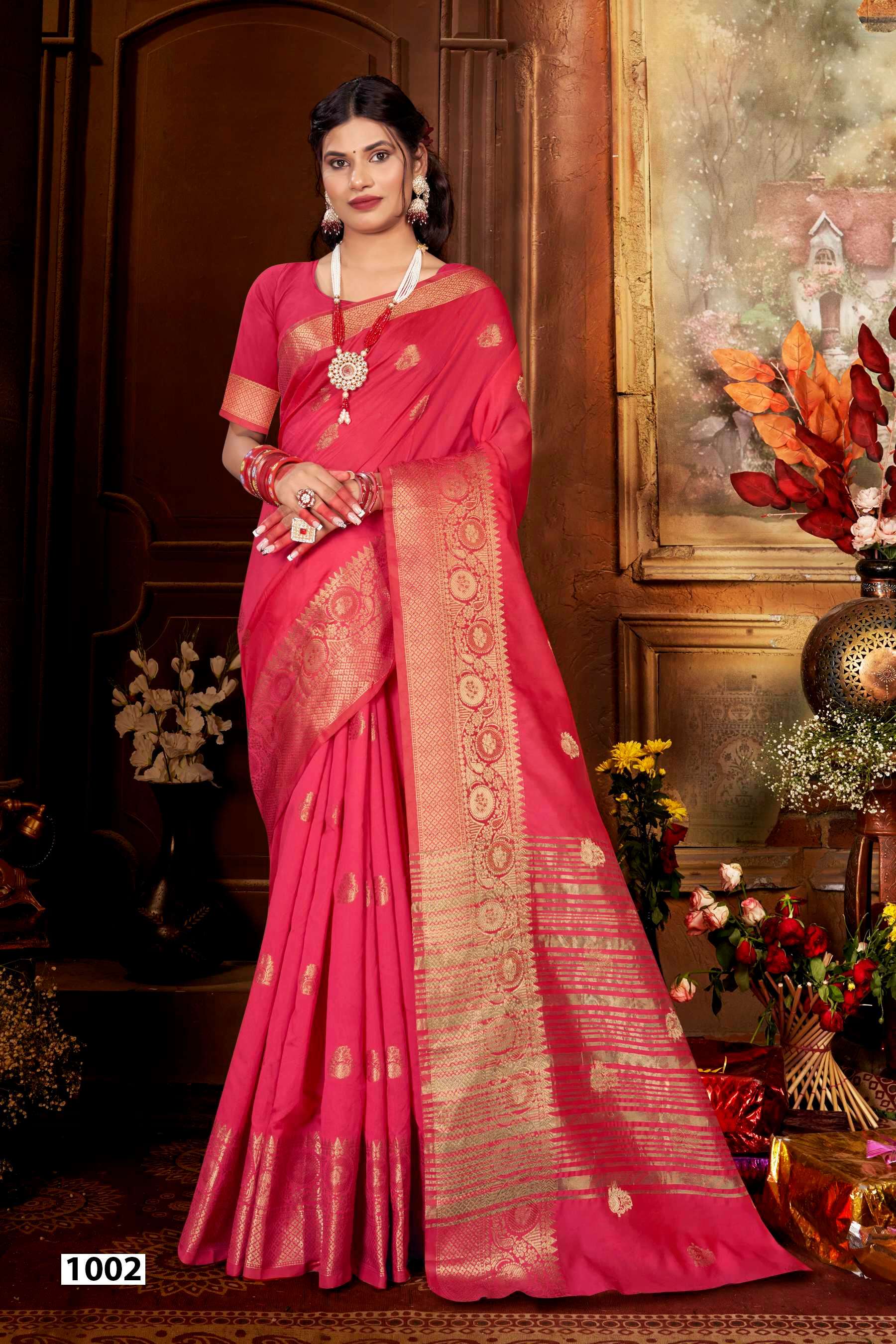 Saroj Jannat Vol.6 Soft silk saree chit pallu pallu Saree Wholesale catalog    