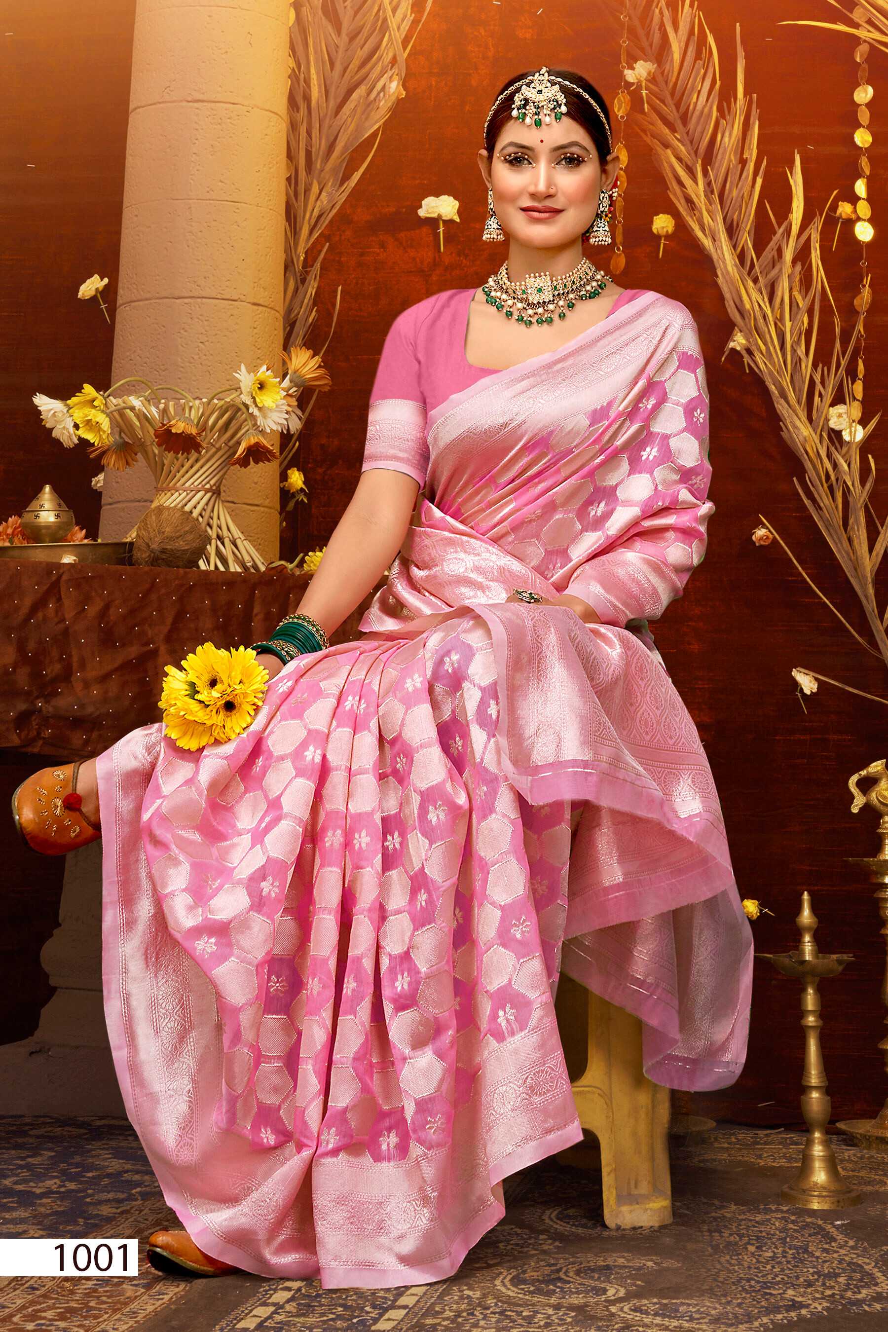Saroj Pacific Cotton  Vol.4 Soft cotton rich pallu saree  Wholesale catalog    