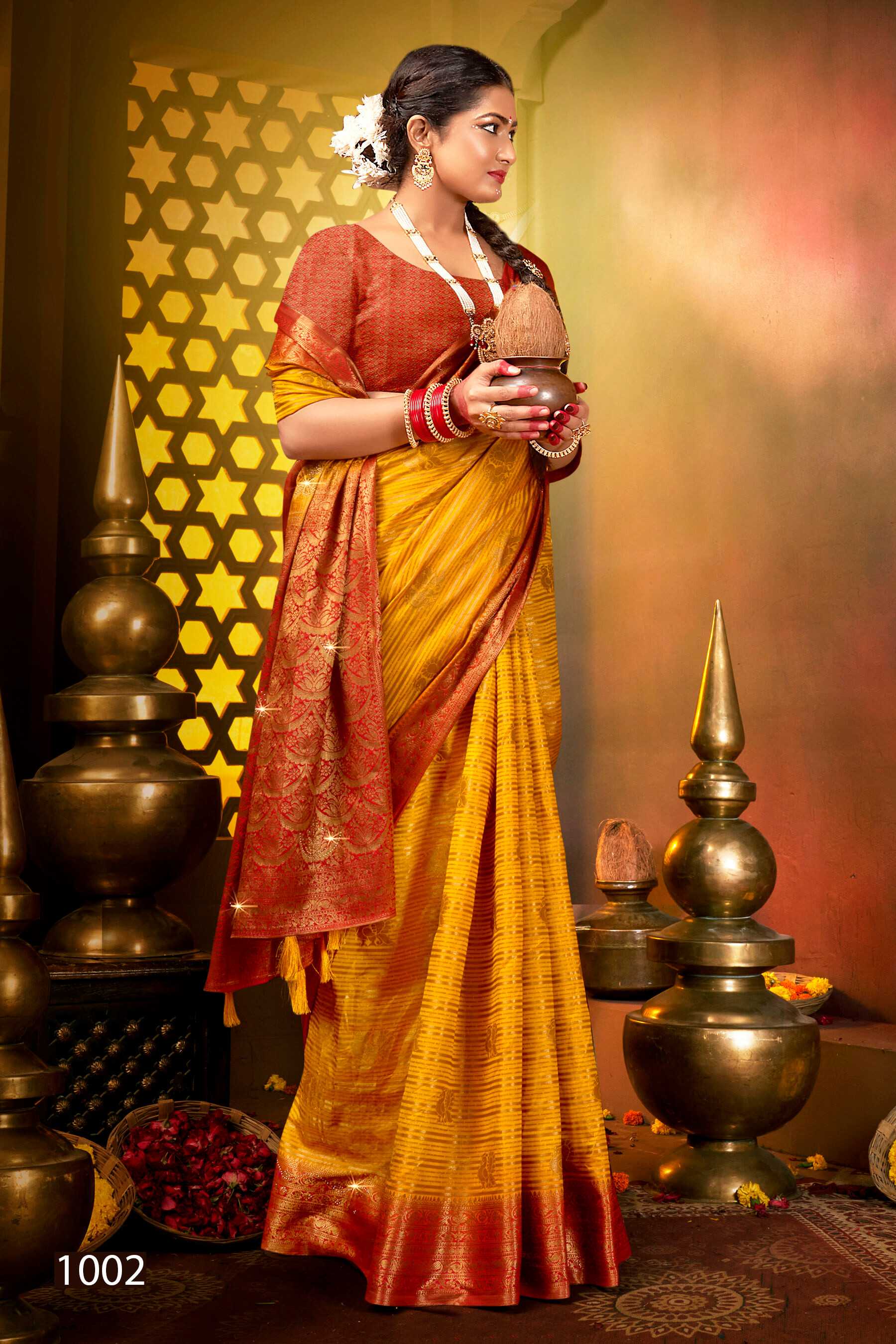 Saroj Tanak Tara Vol.1 Soft dolla silk with heavy swarovski work rich pallu saree Wholesale catalog    