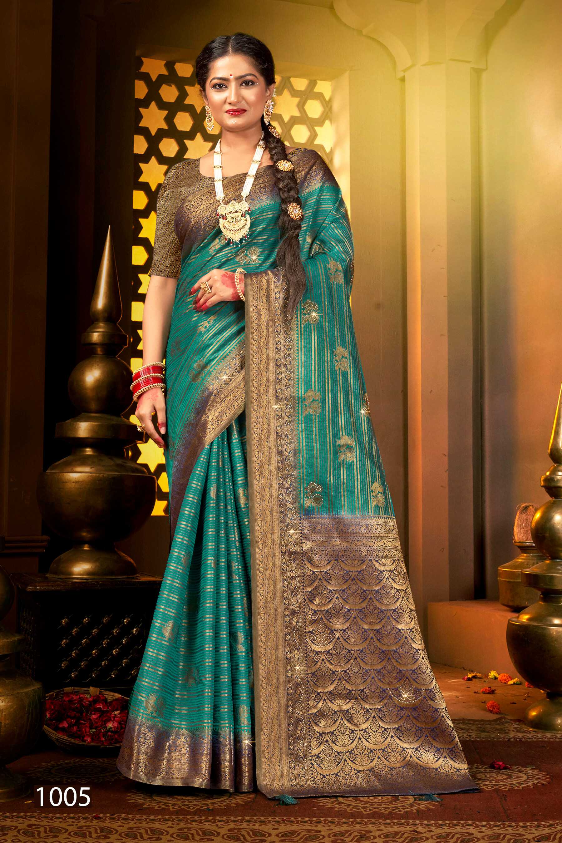Saroj Tanak Tara Vol.1 Soft dolla silk with heavy swarovski work rich pallu saree Wholesale catalog    