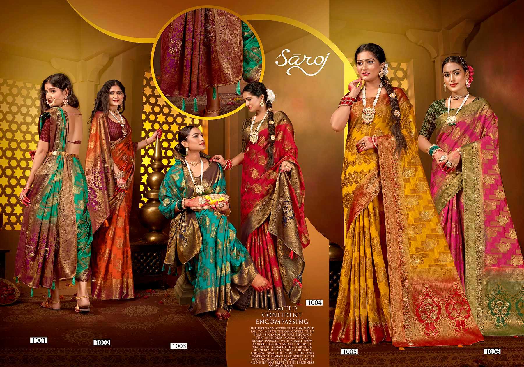 Saroj Tanak Tara Vol.2 Soft dolla silk with heavy swarovski work rich pallu saree Wholesale catalog    