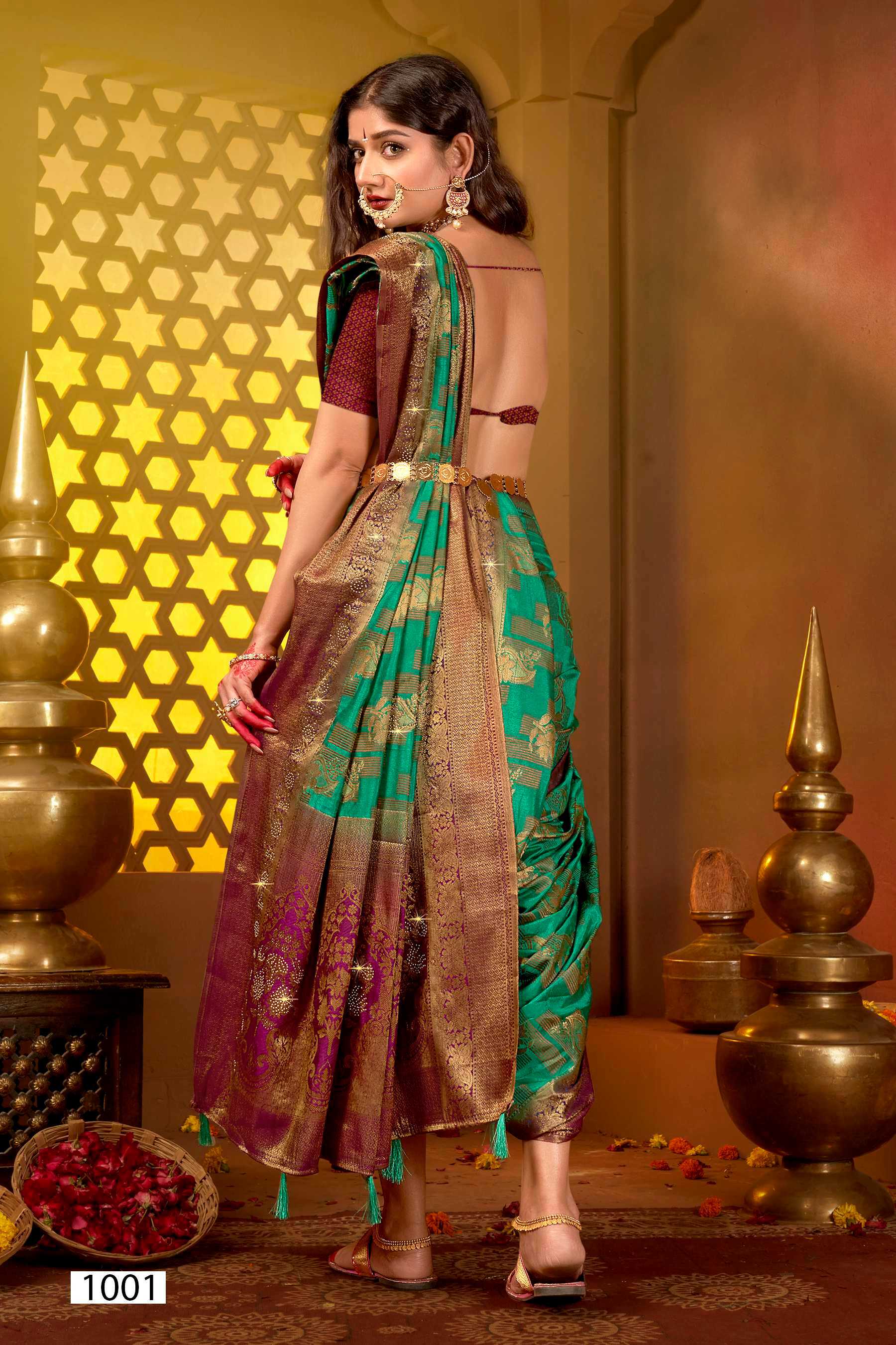 Saroj Tanak Tara Vol.2 Soft dolla silk with heavy swarovski work rich pallu saree Wholesale catalog    