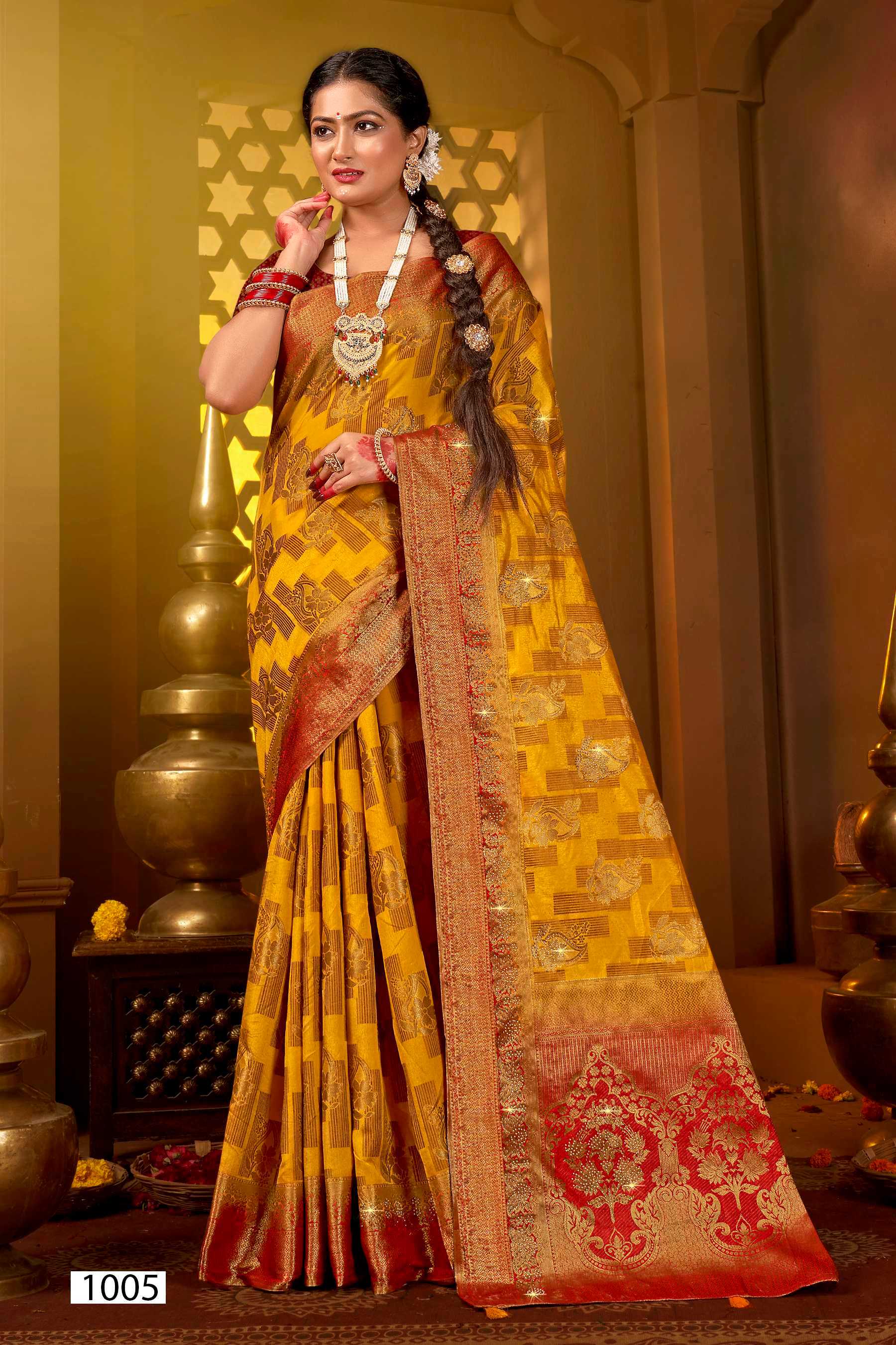 Saroj Tanak Tara Vol.2 Soft dolla silk with heavy swarovski work rich pallu saree Wholesale catalog    