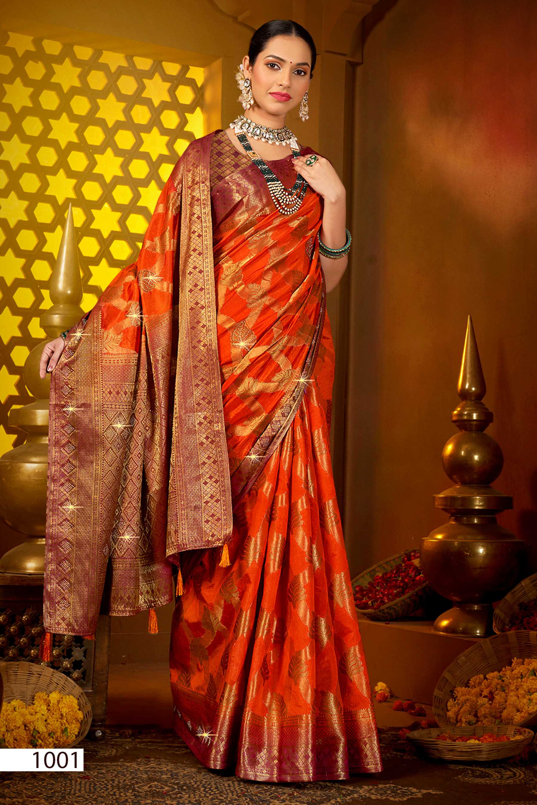 Saroj Tanak Tara Vol.3 Soft dolla silk with heavy swarovski work rich pallu saree Wholesale catalog    
