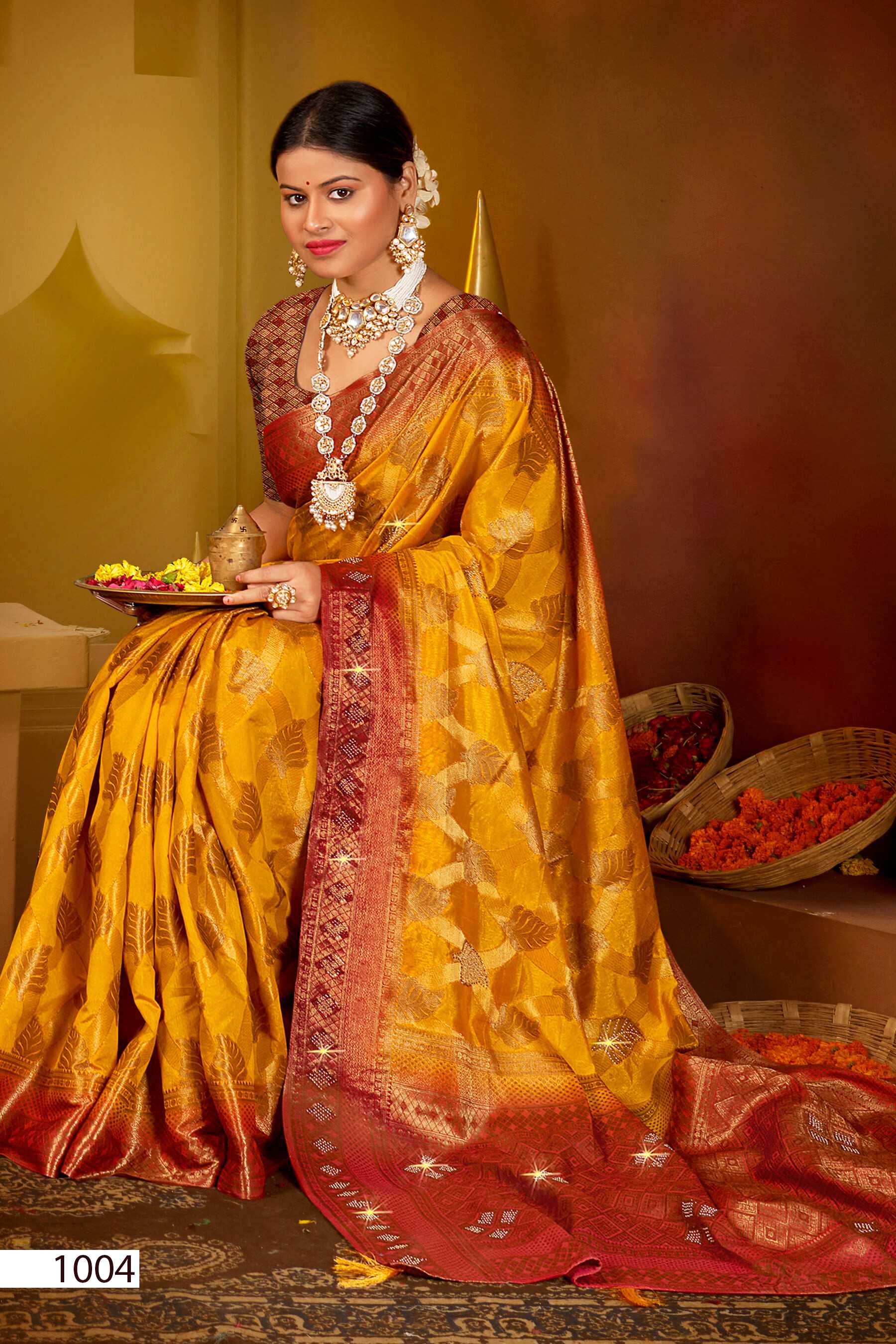 Saroj Tanak Tara Vol.3 Soft dolla silk with heavy swarovski work rich pallu saree Wholesale catalog    