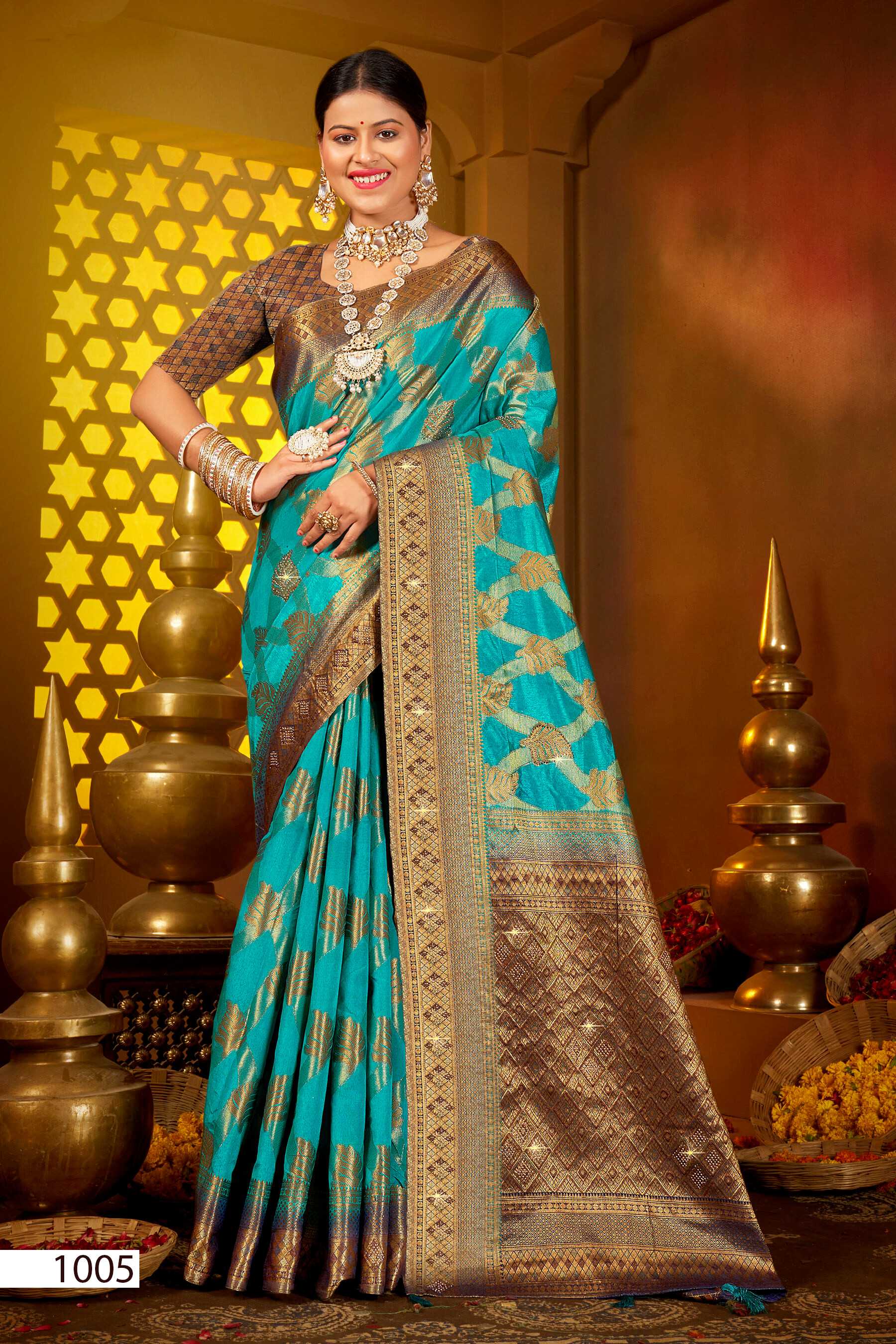 Saroj Tanak Tara Vol.3 Soft dolla silk with heavy swarovski work rich pallu saree Wholesale catalog    