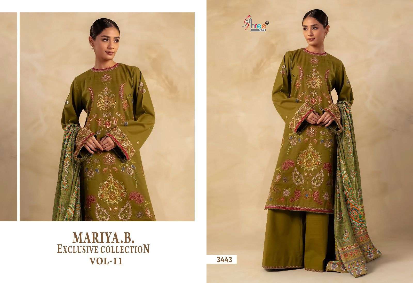 Shree Mariya B Exclusive Collection Vol 11 Cotton Dupatta Pakistani Suit Wholesale catalog