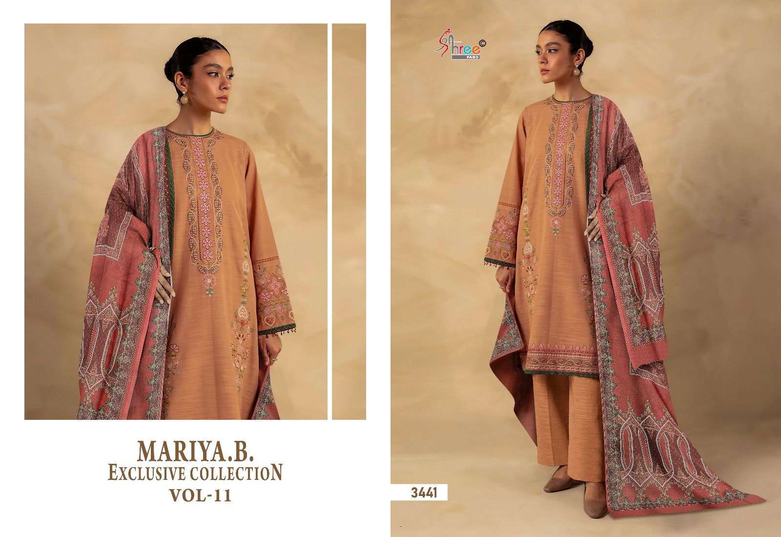 Shree Mariya B Exclusive Collection Vol 11 Cotton Dupatta Pakistani Suit Wholesale catalog