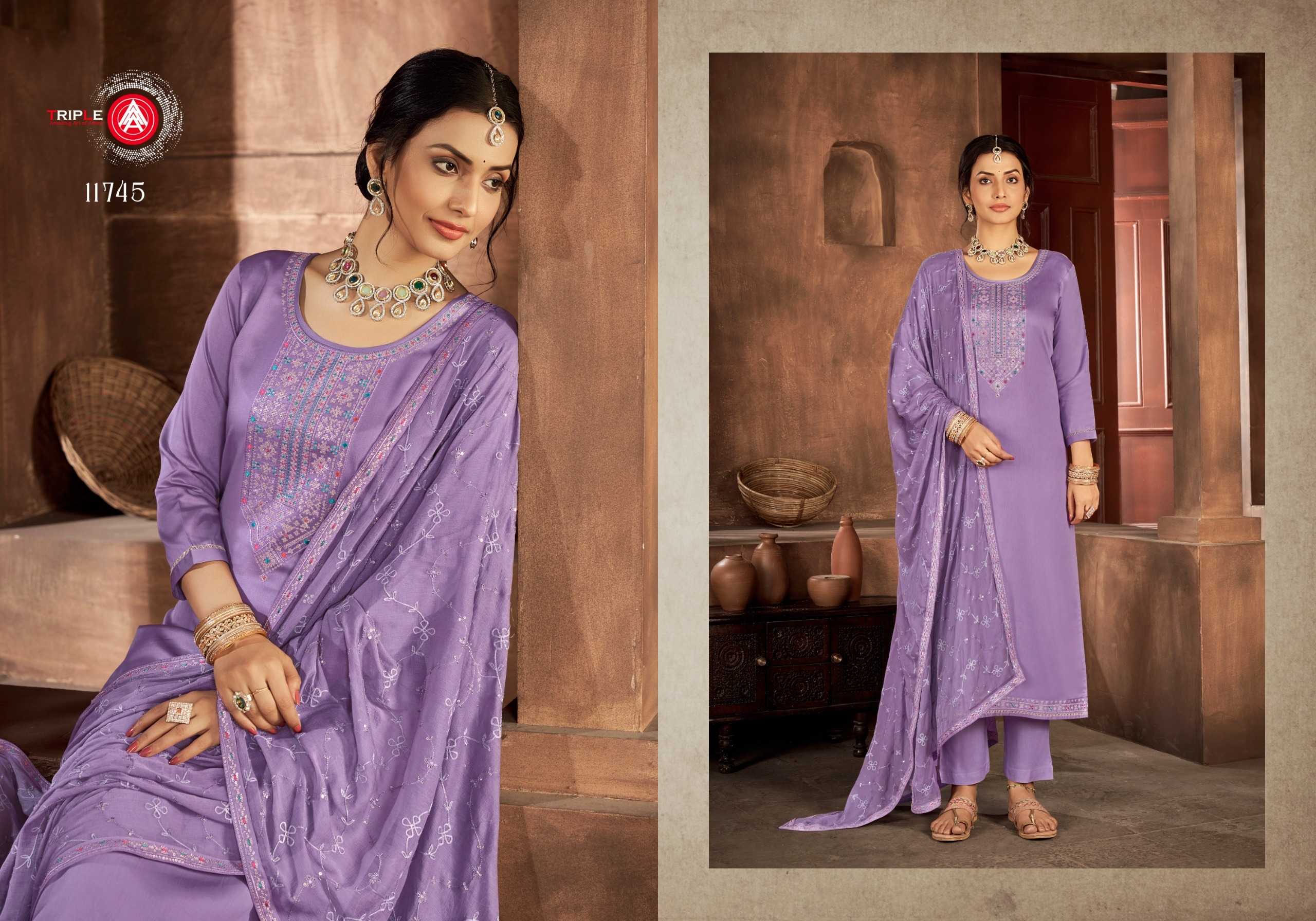 Triple Aaa Kaara Vol 8 Jam Silk Designer Salwar Kameez Wholesale catalog